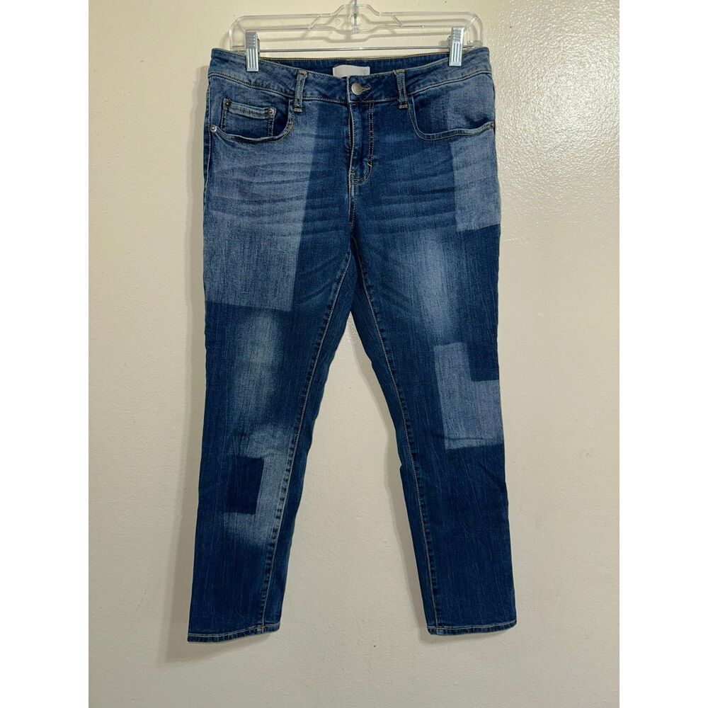 Boston Proper Women's Patchwork Distressed Ankle Jeans Size 30